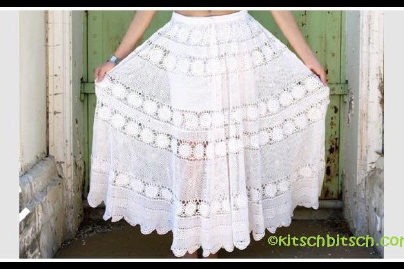 Crochet lace gypsy skirt