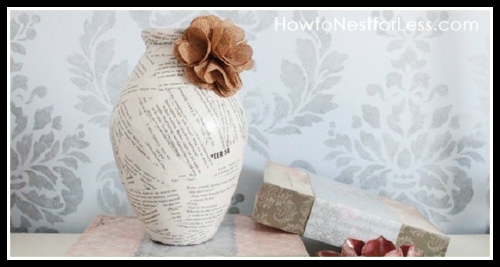 Book Page Vases Upcycling
