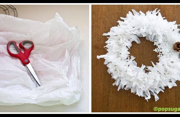 DIY Platic Bag Holiday Wreath Tutorial