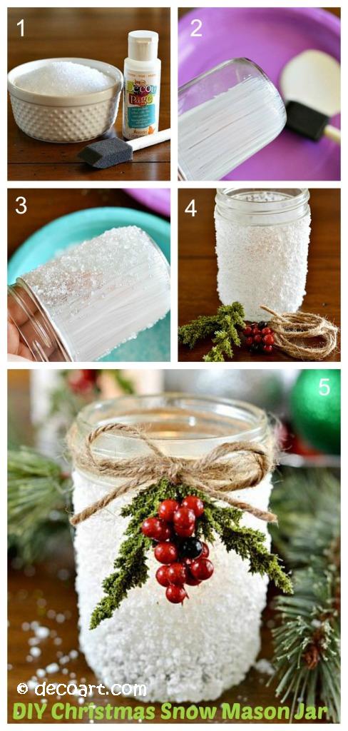 How To make a Christmas Snow Mason Jar