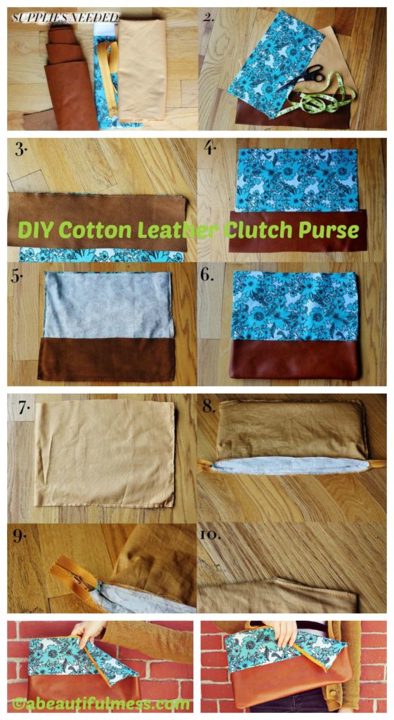 How to make a Cotton Leather Clutch Purse