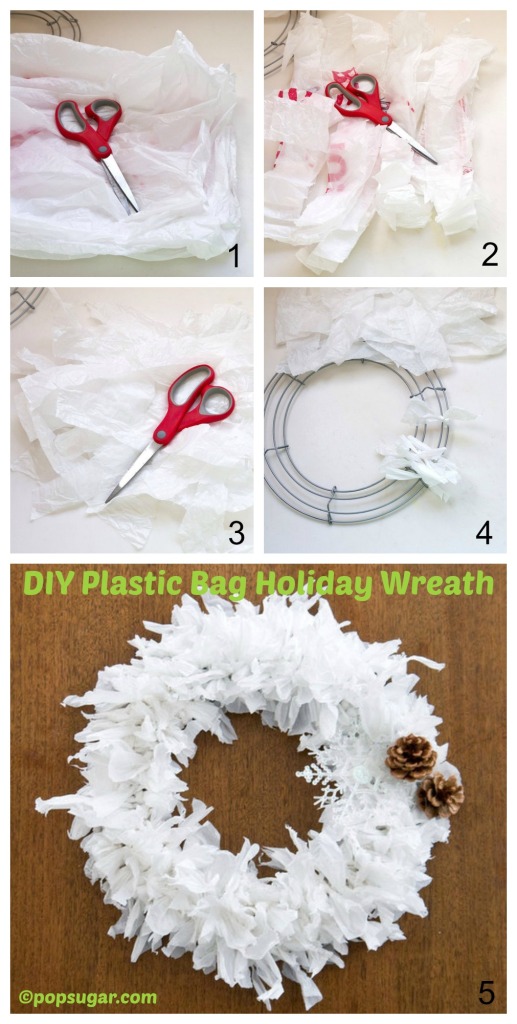 How to make a Plastic Bag Holiday Wreath