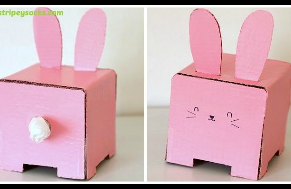 DIY Cardboard Bunny Tissue Box Holder Tutorial