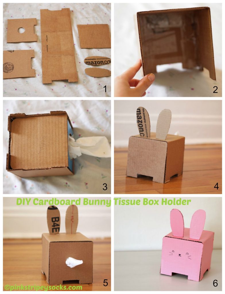 How to make a Cardboard Bunny Tissue Box Holder