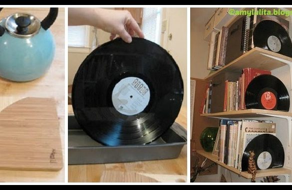 Vinyl Record Bookends DIY Tutorial