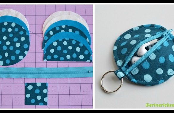 DIY Circle Zip Earbud Pouch Tutorial