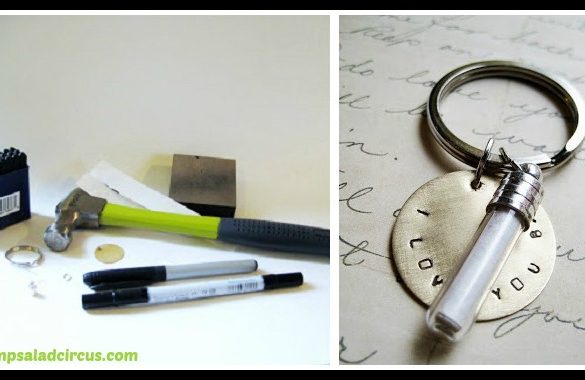 DIY Love You Message Bottle Key Ring Tutorial