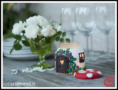 DIY Mushroom House Candle Jar