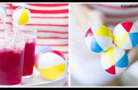 DIY Beach Balls Drink Stirrers Tutorial