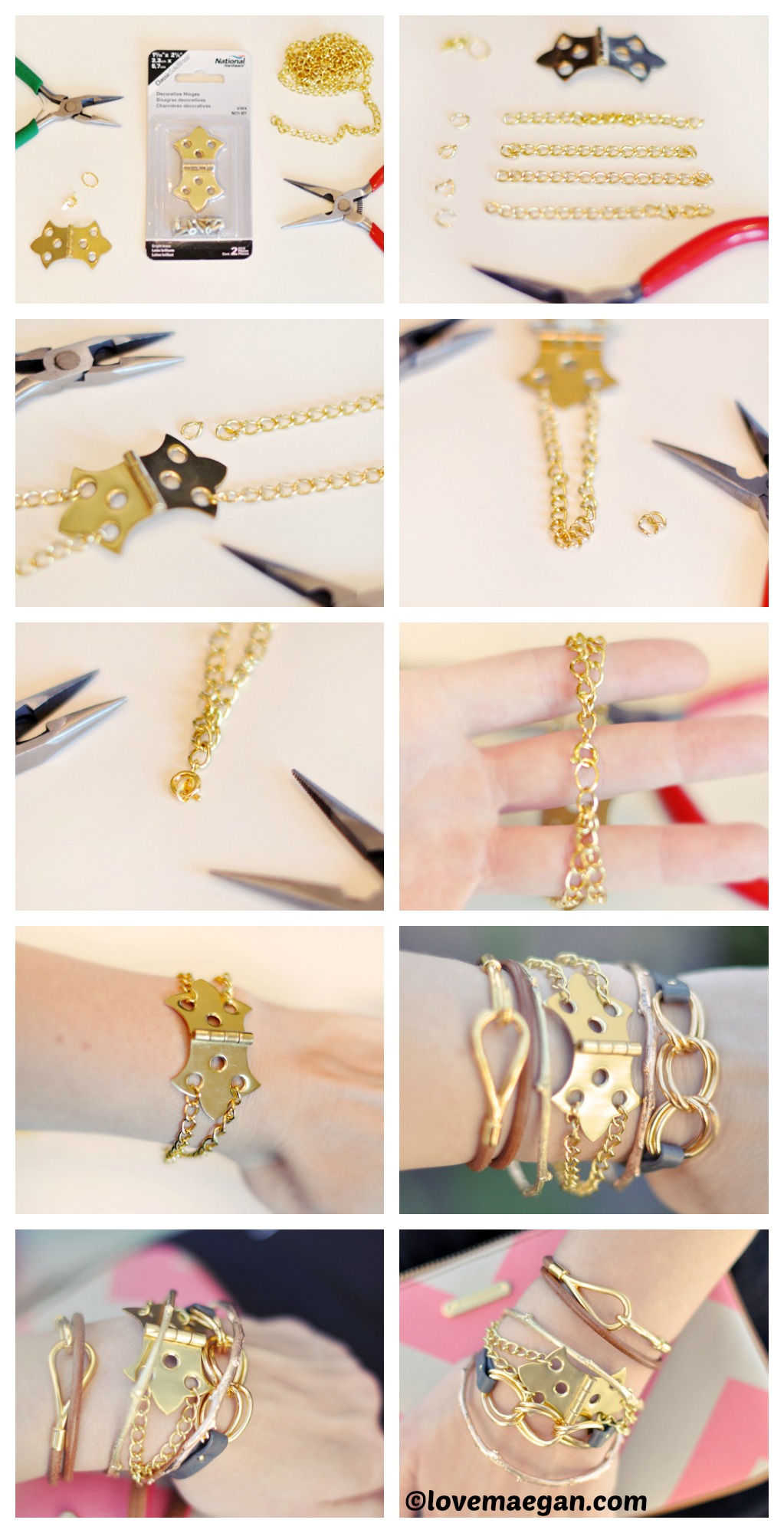 How to make a Hinge Bracelet With Gold Chains