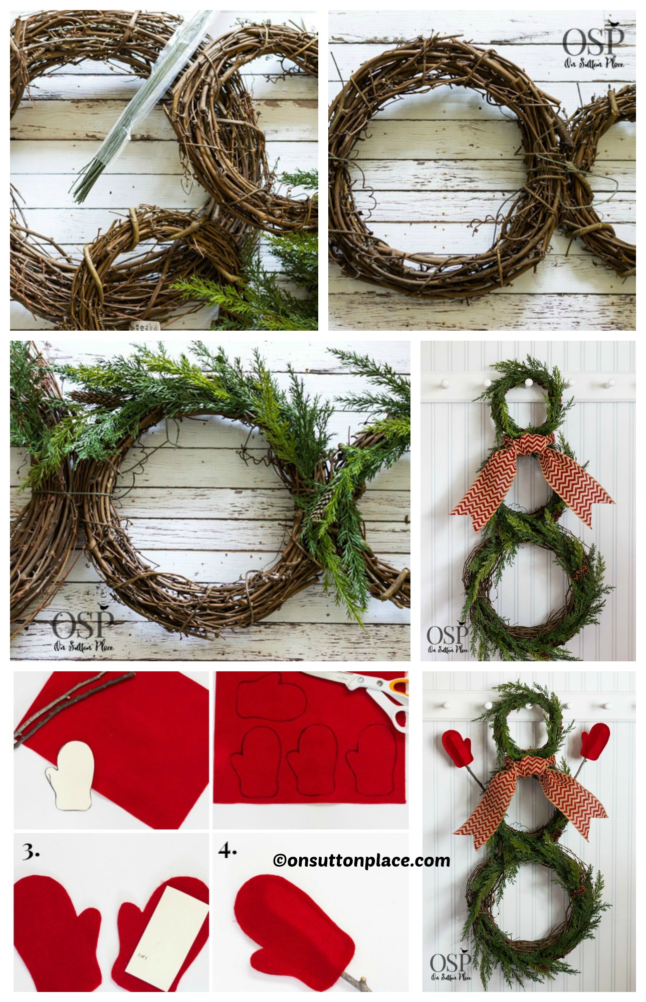 How to make a Snowman Wreath