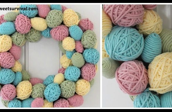 DIY Yarn Egg Wreath Tutorial