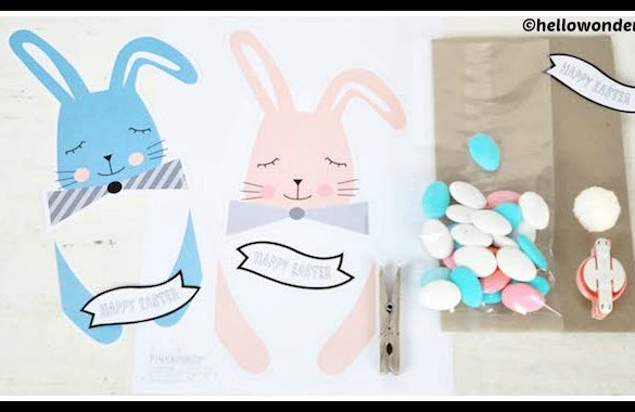 DIY Easter Printable Bunny Treat Bags Tutorial