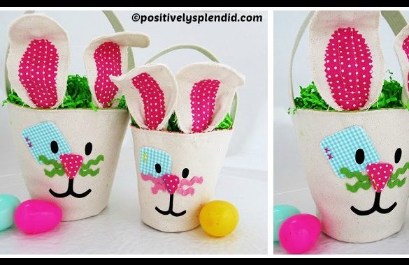 DIY Canvas Bunny Easter Buckets Tutorial