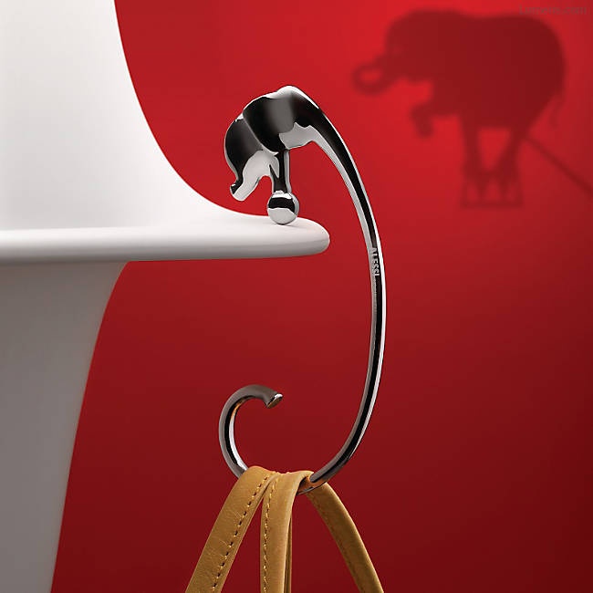 An elephant-shaped purse hook