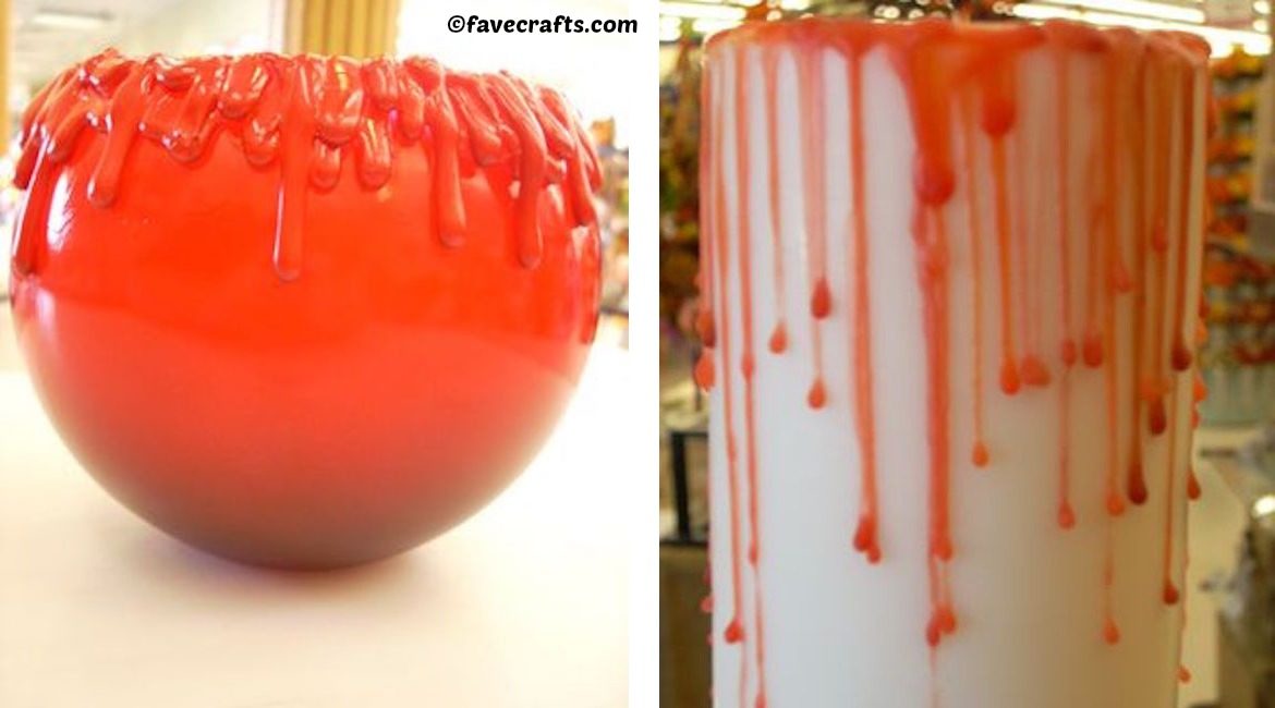halloween bloody pillar candle and bowl