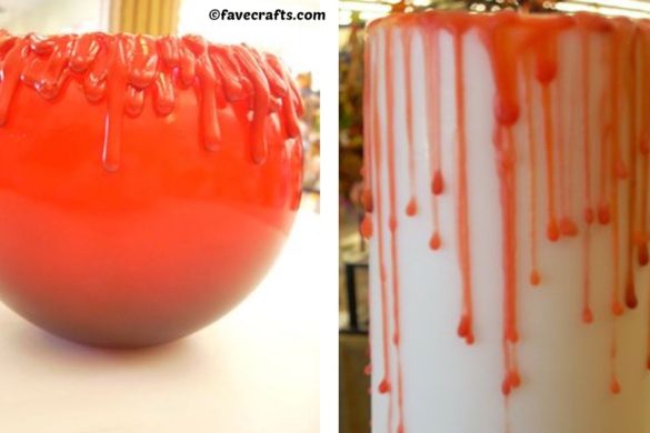 halloween bloody pillar candle and bowl