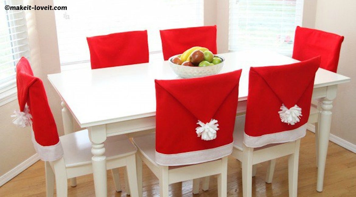 DIY Santa Hat Chair Covers Tutorial