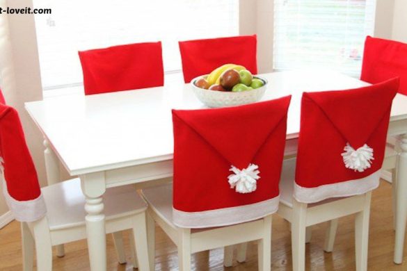 DIY Santa Hat Chair Covers Tutorial