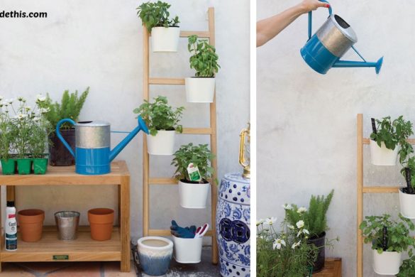 DIY Vertical Ladder Herb Garden Tutorial