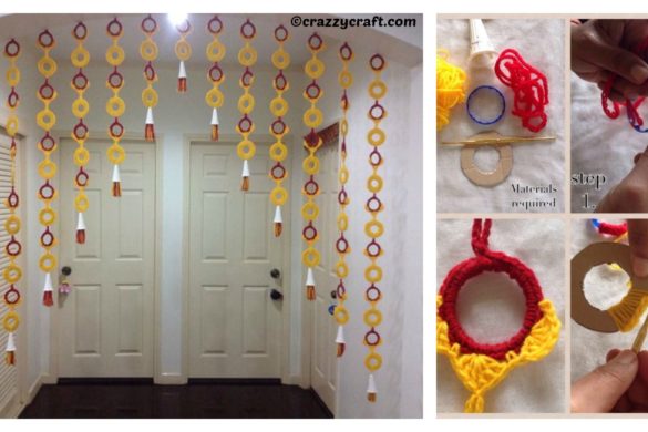 DIY Bottle Rings Curtain Tutorial