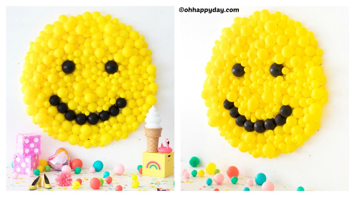 DIY Smiley Face Balloon Wall Art Tutorial