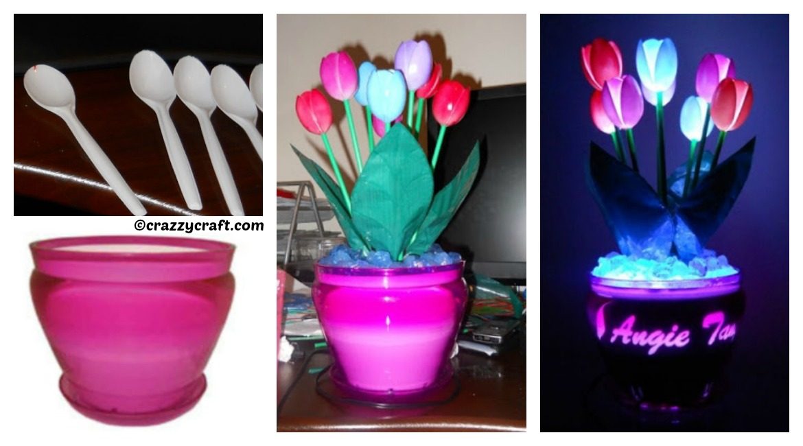 DIY Tulips of Spoons Lamp Tutorial