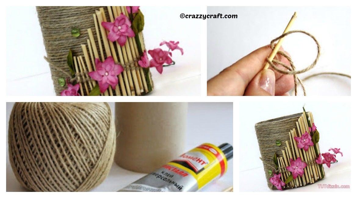 DIY Yarn Pencil Holder Tutorial