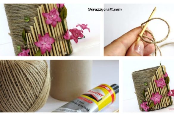 DIY Yarn Pencil Holder Tutorial