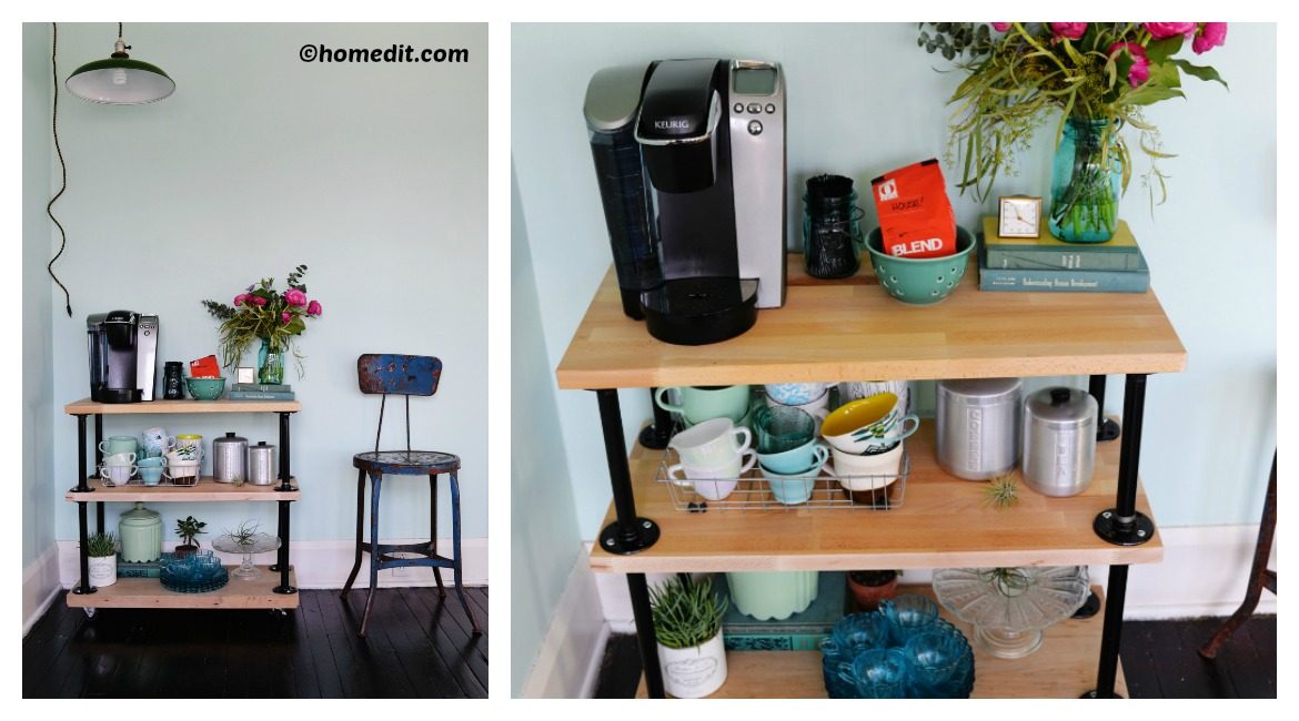 DIY Industrial Pipe Coffee Cart Tutorial