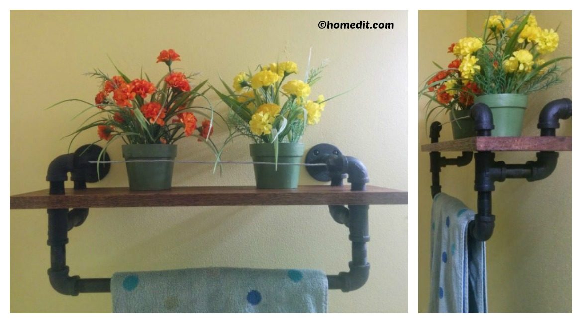 DIY Towel Rack Oak Shelf Tutorial