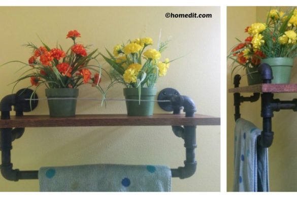 DIY Towel Rack Oak Shelf Tutorial