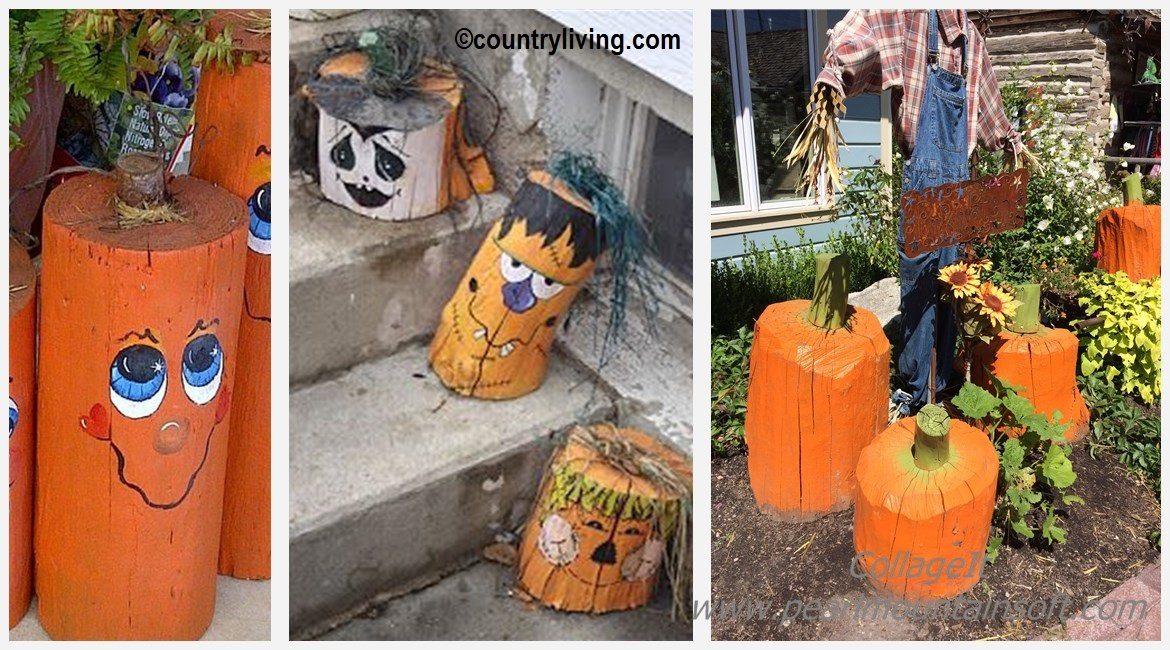 DIY Tree Stump Pumpkins Tutorial