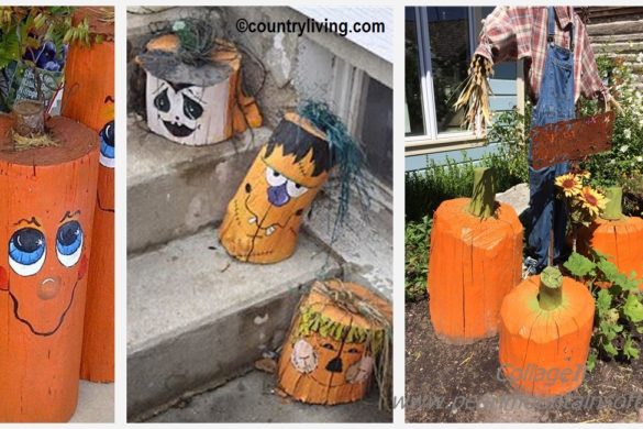 DIY Tree Stump Pumpkins Tutorial