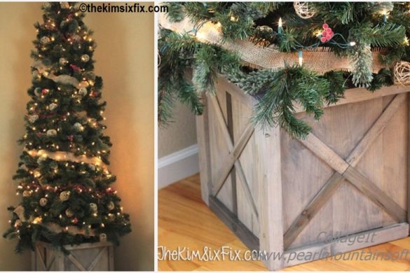 DIY Scrap Wood Crate Christmas Tree Stand Tutorial