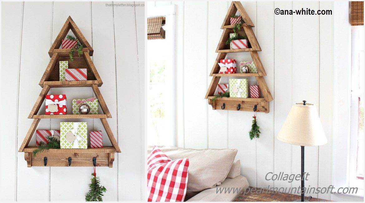 DIY Christmas Tree Wall Shelf Tutorial