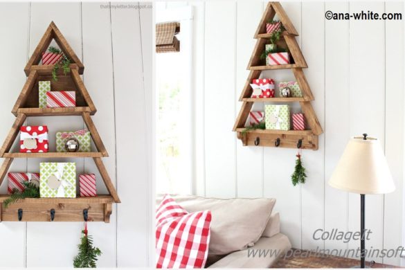 DIY Christmas Tree Wall Shelf Tutorial