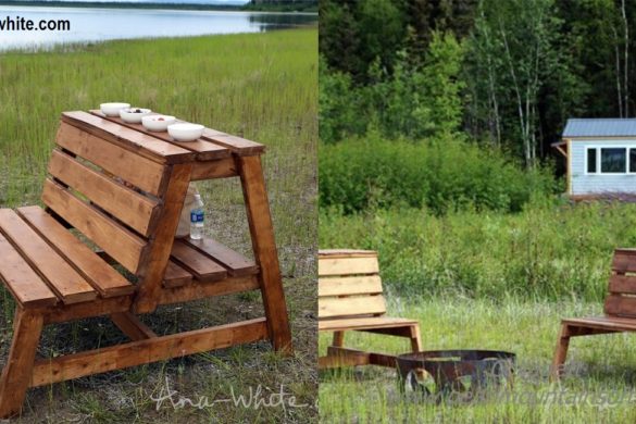 DIY Fire-pit Benches Table Storage Tutorial