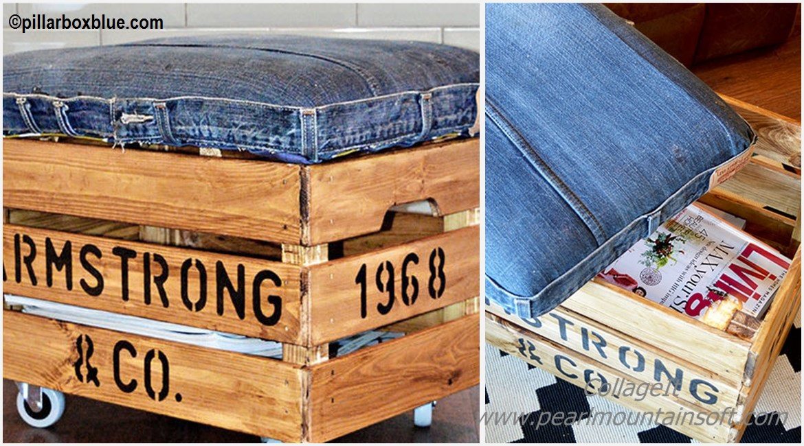 DIY Denim Otoman Ikea Tutorial