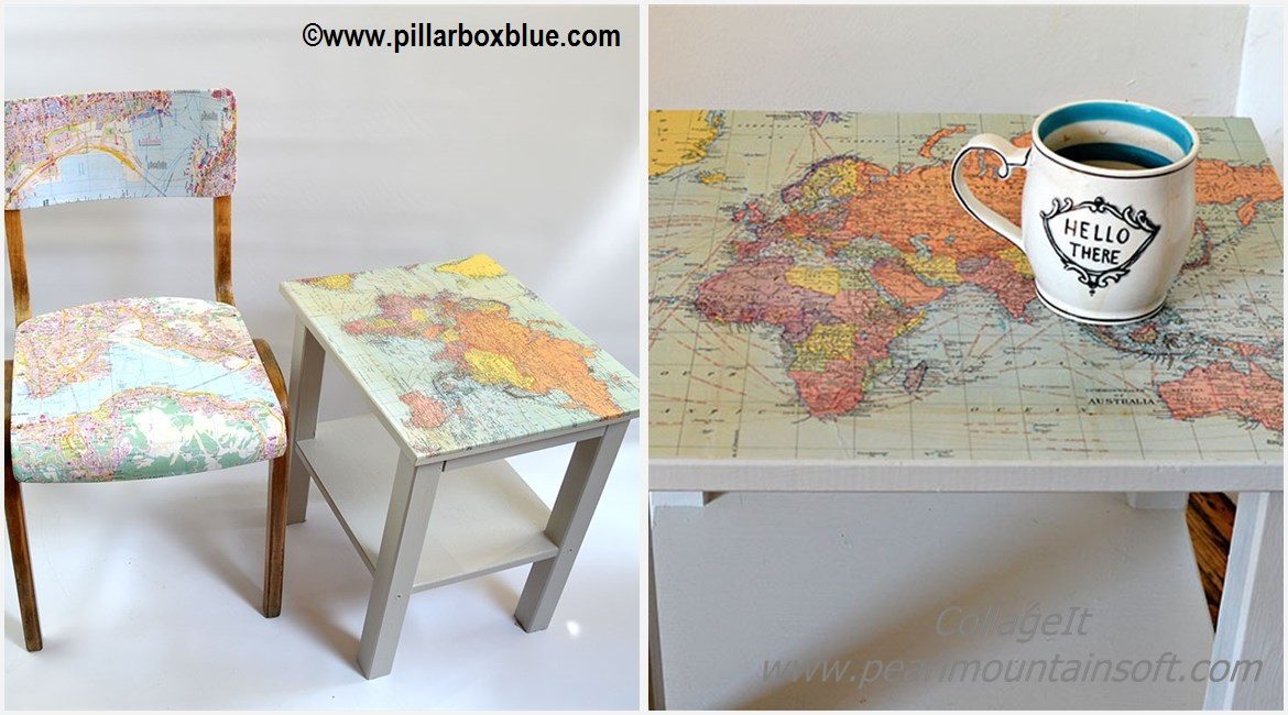 DIY Map Table and Chairs Ikea Tutorial