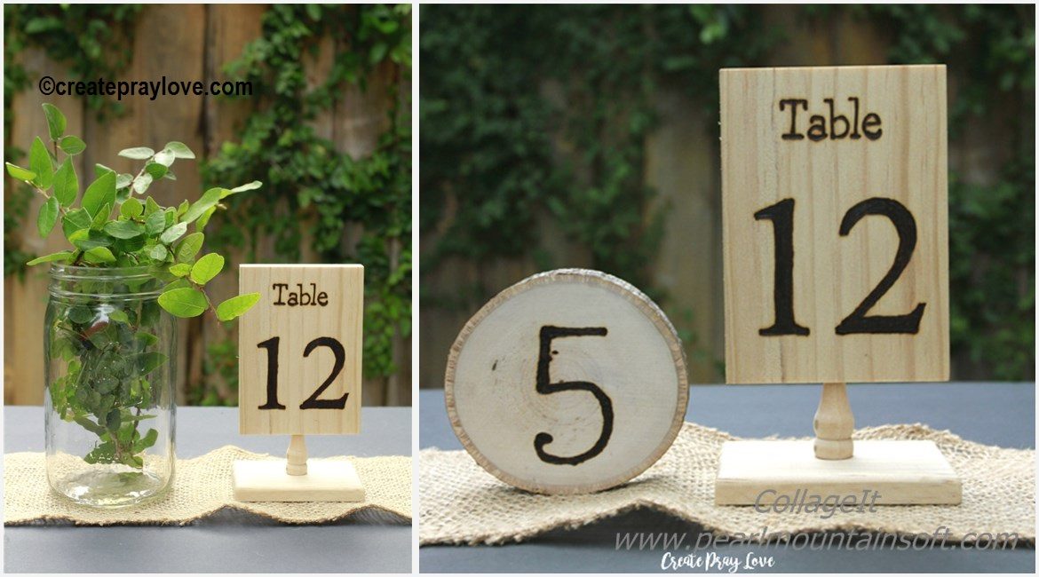 DIY Rustic Wood Wedding Table Numbers