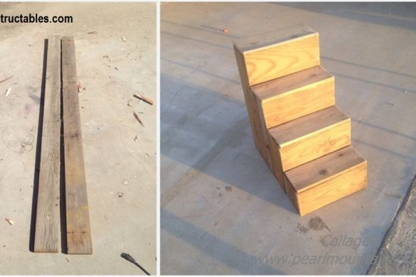 DIY Scrap Wood Dog Stairs Tutorial